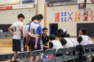 Fundamentals' Coach Christian talks to his team during a timeout.